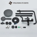 Barral Columna Ducha Acero Inox Redonda C/telefono Negro Mate Negro
