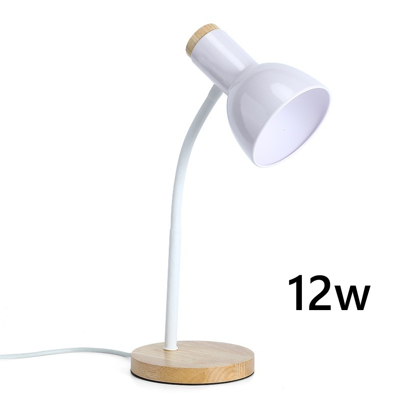 [520] Lampara De Escritorio Nordica Madera Y Metal ( 12w ) (Blanco)