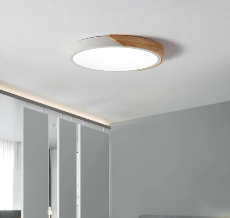 [PMADERA18W] Lampara Plafon Madera 30 cm Simple ( 18 w )