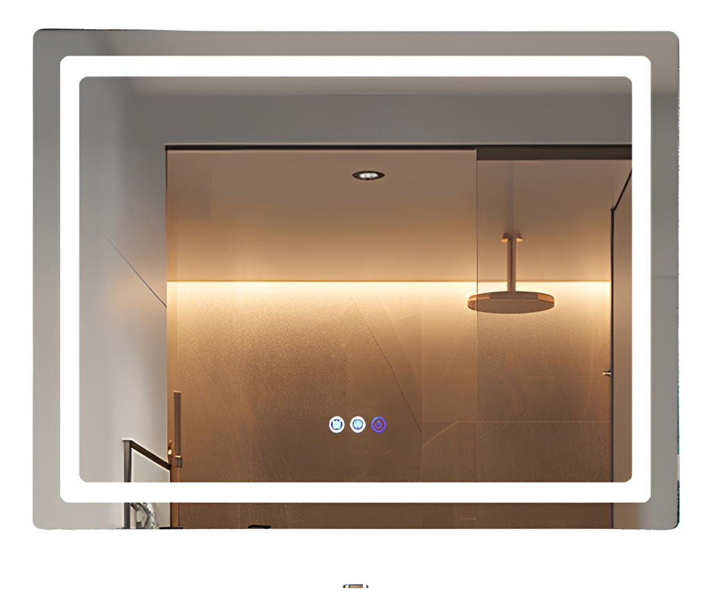 [52426] Espejo 60x60 Con Luz Led Cuadrado Para Baño Desempañador (52426)